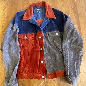 ASOS Navy, Brown and Red-Orange Corduroy Jacket